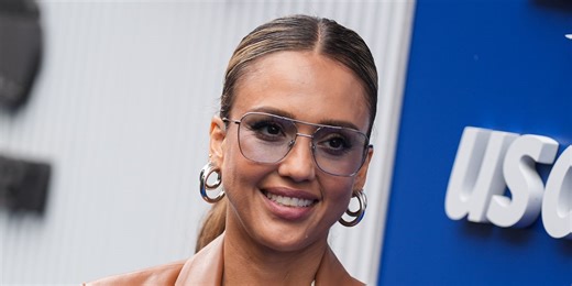 Jessica Alba Put a Modern Twist on a Timeless Classic in a Slinky, Plunging Dress