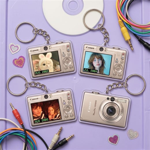 Custom Digital Camera Acrylic Keychain, Personalized Y2K Photo Keyring, Retro Digicam Bag Charm, Kpop Anime Friendship Gift, Y2K Aesthetic