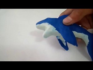 Cómo hacer un tiburón de plastilina azul y blanco.
