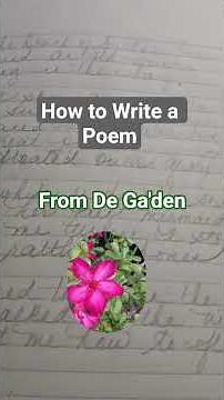 How to Write a Poem: Process