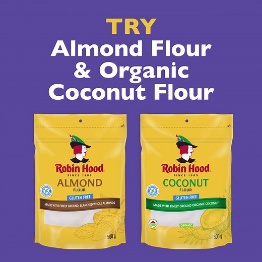 Going nuts for gluten-free baking? Try Almond and Organic Coconut Flours from Robin Hood! Now you can whip up a healthy treat without the wheat. | Robin Hood Baking Family