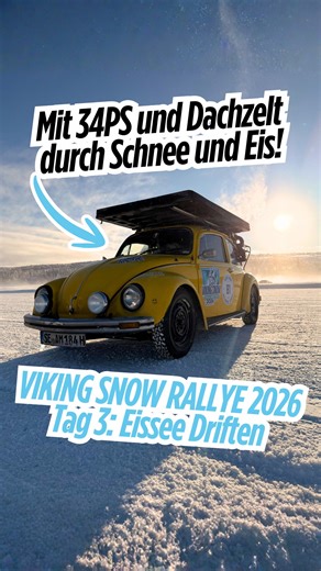 DACHZELTNOMADEN on Instagram: "-17°C & EIS-DRIFT! 🥶🏎️ Dann der Schock: Motor-Probleme?! Der Norden zeigt jetzt sein wahres Gesicht: Das Thermometer ist auf -17 Grad gefallen! So kalt, dass wir die Scheiben im Käfer heute Morgen von innen freikratzen mussten und immer wieder gefrieren, da die Heizung die Innenraum Temperatur auf nur -5 Grad bringt ❄️⛏️ Willkommen in der Realität der Viking Snow Rallye! Aber Krissy, Matze und der gelbe Käfer lassen sich nicht stoppen. Das Highlight des Tages: DR
