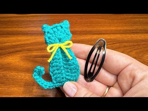 😻 Crochet Cat Stress Relief Click Clack toy 😺 How to crochet a click fidget cat using hair clips 😻
