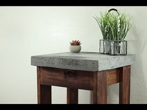 Cheap and Easy $25 DIY Rustic Concrete Top Nightstand