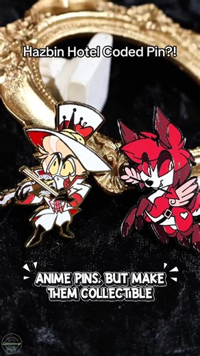 Customized pin design! A hazbin hotel inspired pin 😈. Premium metal, made with sharp linework 😘. Creamy and rich colors, ready to be on the shelf 😩. One to be gifted, displayed, and collected 😎 #hazbinhotel #splendidcraft #fyp #enamelpin #art