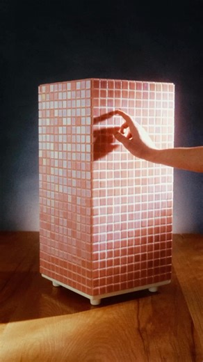 jombus on Instagram: "Tile Block. 8 tile lamps volumetrically, or 36 tile minis. big chungus, one might say. for real tho this thing is big and functions doubly as a side table. I like it in pink 💕"