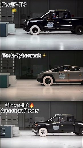 Cybertruck 🚨vs chevrolet 🛻 vs ford💥 Brutal crash Test 🔥🔥 Who win ؟ #tesla #crash #car