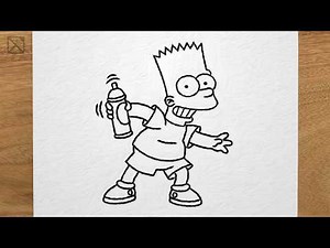 How to draw BART SIMPSON (Spray) step by step, EASY