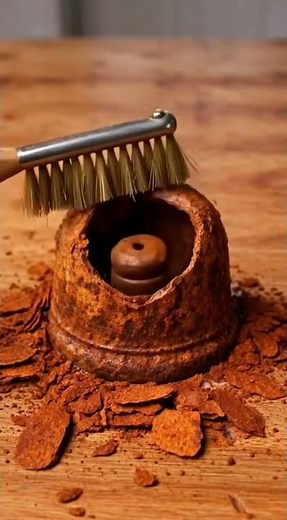 Rust removal from metal machine object #rust #cleaning #satisfying