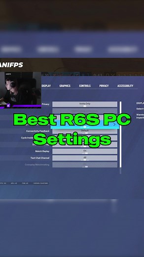 BEST SETTINGS FOR R6S PC #settings#graphics#r6#r6s#champion#r6champ #r6siege #fyp #fypシ