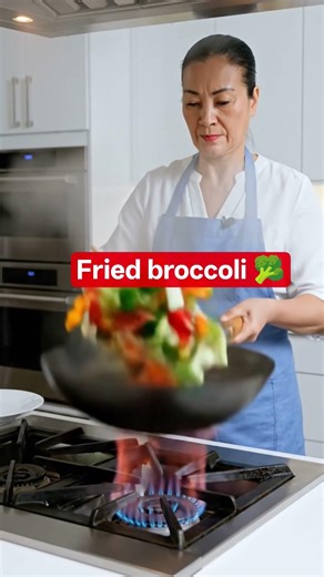 Fried broccoli 🥦 recipe! #cooking #homemade #foodie #youtubeshorts #tastyfood #viral #restaurant!
