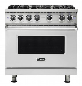 Viking Professional 5 Series 36 In. Stainless Steel Natural Gas Range - VGR5366BSS