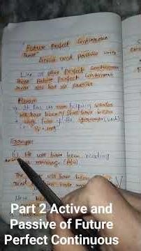 Part 2 Active and Passive of Future Perfect Continuous Tense.