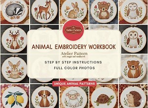 Animal Embroidery Workbook PDF | Step-by-step Hand Embroidery Patterns | Beginner-friendly Needlework Guide | DIY Stitching Tutorial - Etsy