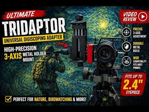 Tridaptor 3-Axis Phone to Telescope Adapter | Digiscoping Mount for Spotting Scope, Binos & More