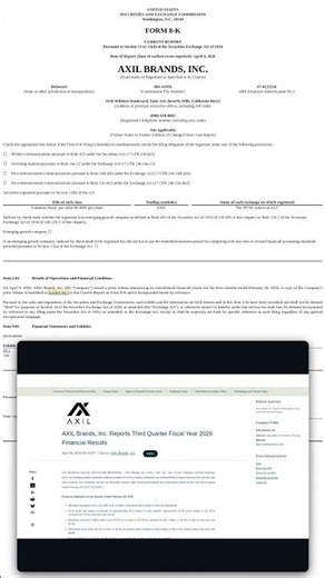 Axil Brands, Inc. (0001718500) (Filer) #Shorts