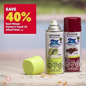 248 reactions · 38 shares | Save 40% on Rust-Oleum Painter’s Touch 2X Alkyd Paint 340g until July 10. | Home Hardware, Building Centre & Furniture Stores | Facebook