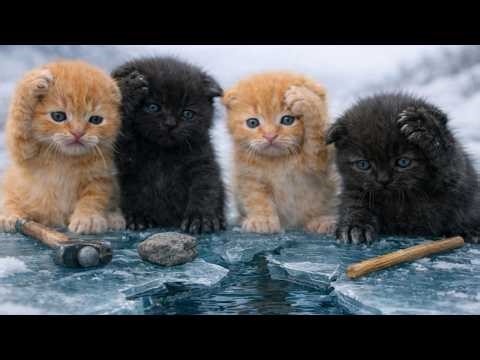 Papa Cat Plans the Ultimate Ice Fishing Weekend for His Family! ❄️🎣