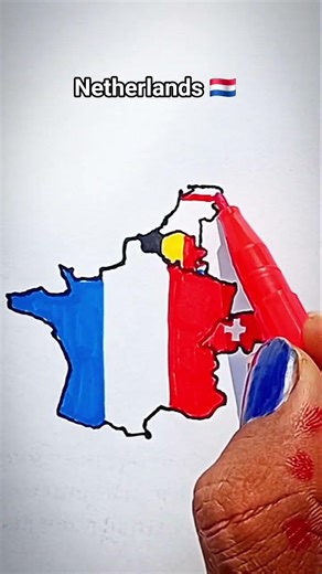draw Flag Map of Netherlands 🇳🇱 #netherlands