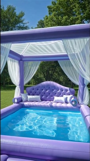 Luxury Inflatable Canopy Pool Bed 💦 | Huge Summer Fun