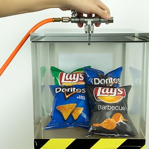 Potato chips go into a vacuum chamber