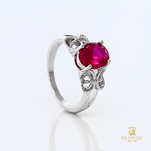 Watch Sterling Silver Red Created Ruby Women's Ring on Amazon Live