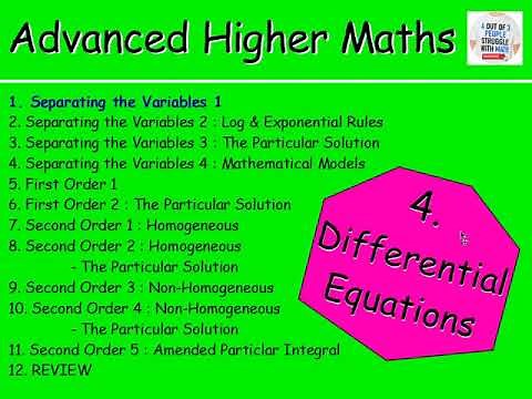 4.1 Differential Equations: Separating the Variables 1 –Advanced Higher Maths Lessons @MrThomasMaths