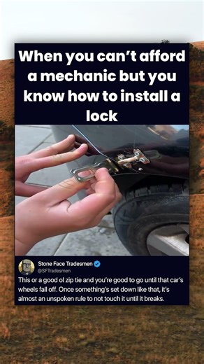 When you can't afford a mechanic but you know how to install a lock