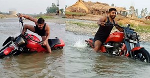 Can this modified Royal Enfield make it across the river [Video]