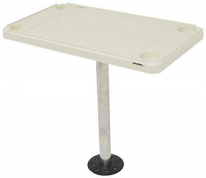 Rectangular Boat Table - Recessed Flush Mount - 28" x 16" - High-Impact Plastic - Ivory Jif Marine B