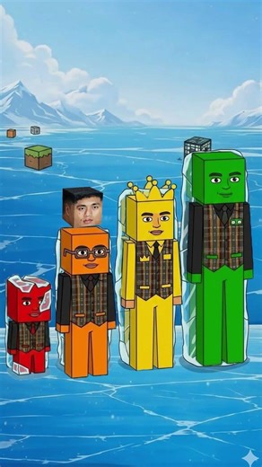 Me as NumberBlocks Ice Challenge 🧊 #animation #minecraft
