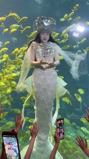 The process of an amateur mother transforming into a mermaid, the underwater world of the North