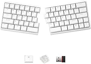 Lite: Wireless Ergonomic Split Mechanical Keyboard Hot Swappable, Compact 60% Layout, PBT Keycaps Programmable for Mac & Windows(Linear,New Standard Version)