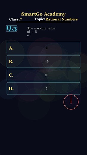 MCQ. 3 Class 7 Maths Unit 01 | Rational Numbers | FBISE | SmartGo Academy