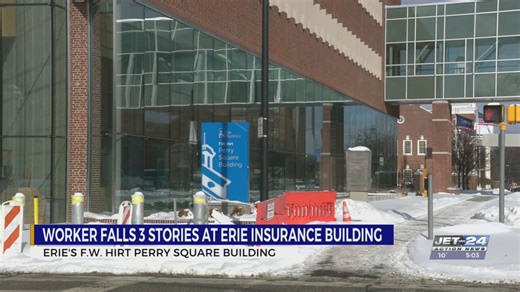 Contractor injured after fall from Erie Insurance building