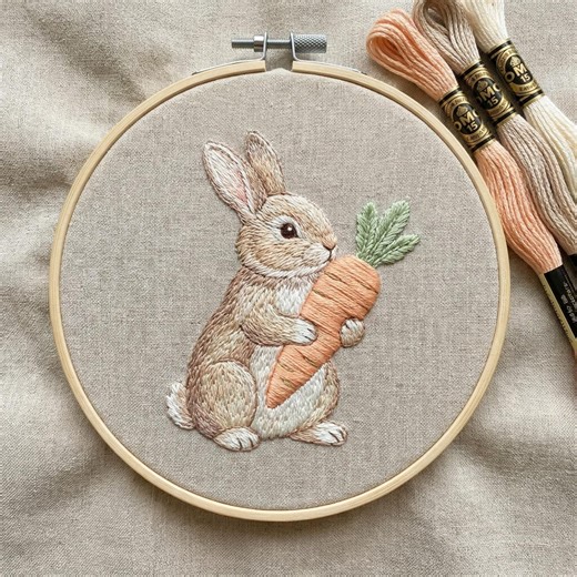 Bunny Embroidery Pattern PDF, Spring Hand Embroidery Design With Cute Rabbit, Do It Yourself Gifts, Nursery Room Decoration - Etsy