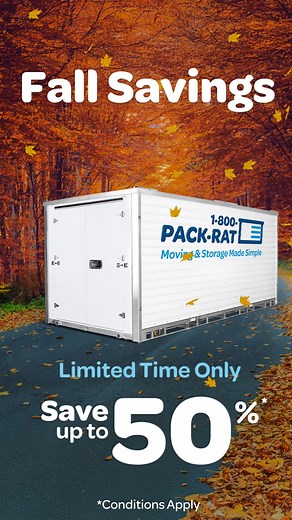 BIG NEWS! Fall into savings! Up to 50%* off moving & storage. Ready to make your move? Click now and get ready to save! | 1-800-PACK-RAT | Facebook