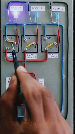 Master switch wiring with two way switch (DPDT) demonstration #diy #wiring