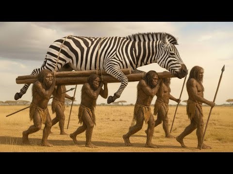 Life 5.5 Million Years Ago | The Giant Zebra Ancestor Encounters Homo Habilis
