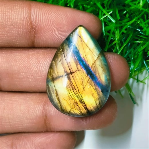 Best Quality Yellow Flashy Labradorite Gemstone Size 32x24x6 Mm Pear Shape Nature Yellow Labradorite Cabochon Smooth Polish Use for Jewelry - Etsy
