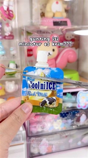 Gunting isi miniature es krim? Whats inside this mini ice cream trinkets? #squishy #mainan #mini