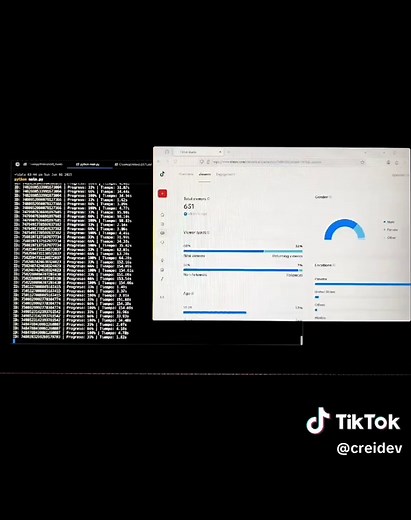 Descargando los datos de mis videos de TikTok 📊 Un timelapse al proceso que usé para descargar TODO los datos que tengo en mi cuenta de TikTok Studio. Utilizando la técnica de scraping, python y playwright salió bien este experimento.