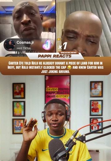 Carter Efe proudly told Kolu he had secured a land for him in Ikoyi, but Kolu immediately burst out laughing 😂 because he knew straight away that Carter was cooking stories. #carterefe #kolu #creatorsearchinsights #machala #carter