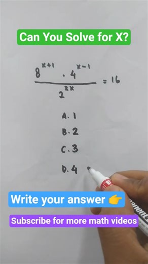 Can You Find X? 🤔 | Exponent Equation Math Challenge
