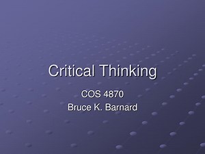 Critical Thinking - SlideServe