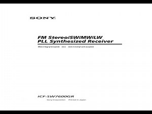 Отличный радиоприемник Sony ICF-SW7600GR. Manual. Great Sony ICF-SW7600GR radio receiver. Manual.