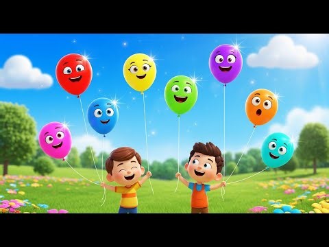 Eight Little Toy Balloons Float Float Float | Sky Counting Song & Gentle Nursery Rhyme