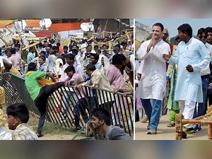 Watch | Men fight for ‘khaats’ after Rahul Gandhi’s ‘Khat Sabha’