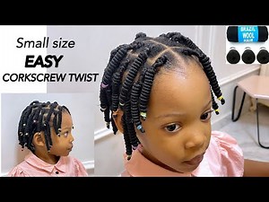 CORKSCREW TWIST WITH BRAZILIAN WOOL ON MY TODDLER’s SHORT HAIR