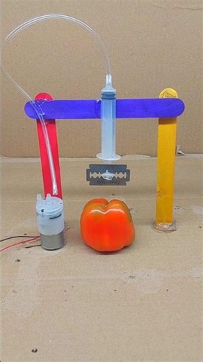 Dc Motor Hydraulic Machine With Lifting Mini DC Machine #dcgearmotor #techexperiments #shorts #diy